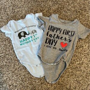 Two onesies - Mother’s Day and Father’s Day
